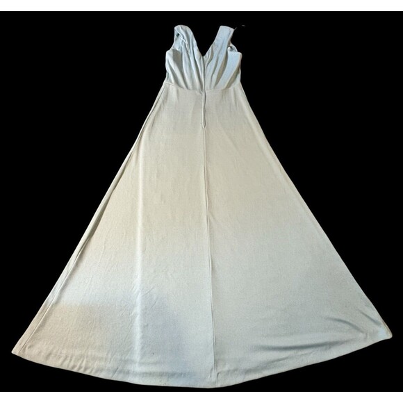 VTG Glam Disco Dress Maxi V Neck Fairy Angel Pastel Blue 60s 70s Union Made 12 - Picture 15 of 16